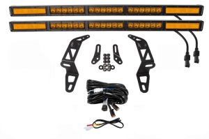 Jeep Wrangler LED Light Bar Kit - Front - Diode Dynamics - SS30 Stage Series - Amber - `18-`25